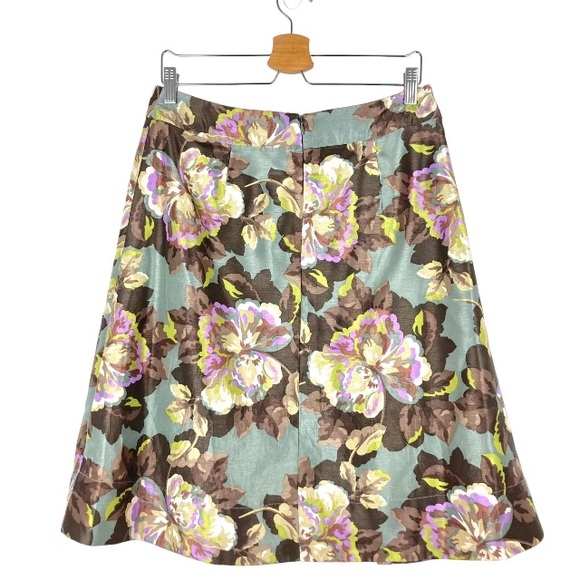 Laura Ashley Skirt Silver Grey Size 12 Floral Box Pleats A-Line Occasion Wedding - Picture 4 of 8